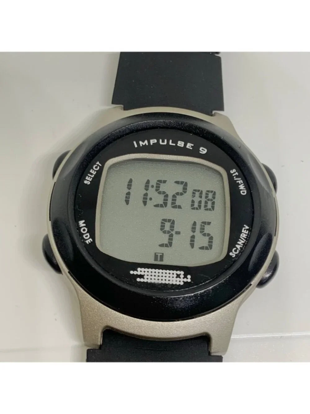 Impulse men’s digital watch black gray tone 42mm quartz analog black running